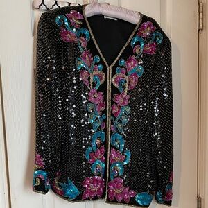 Stenay Black Jacket with Pale Lilac Satin Trim